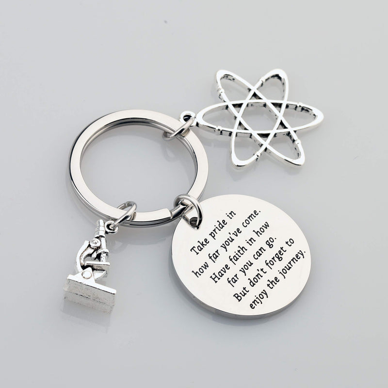 [Australia] - FUSTMW Science Keychain Chemistry Science Gifts Atom Microscope Keychain Scientist Physicist Chemist Graduation Gift Biology Jewelry Science Lovers Gift 