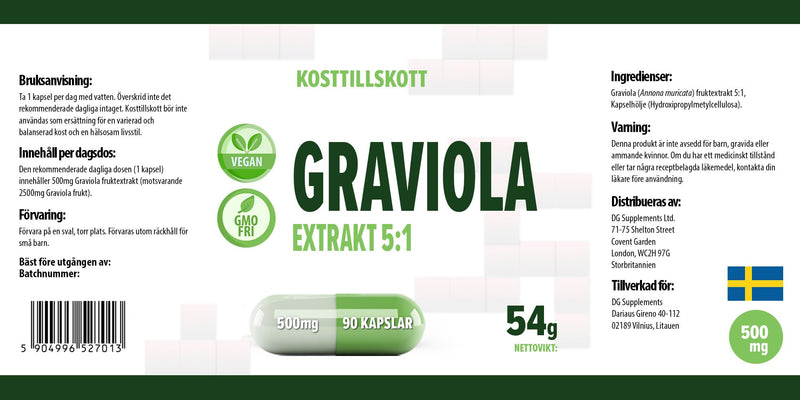 [Australia] - Hepatica Graviola Fruit Extract 2500mg Equivalent (500mg of 5:1 Extract) 90 Vegan Capsules, 3rd Party lab Tested, High Strength Supplement, Gluten and GMO Free 