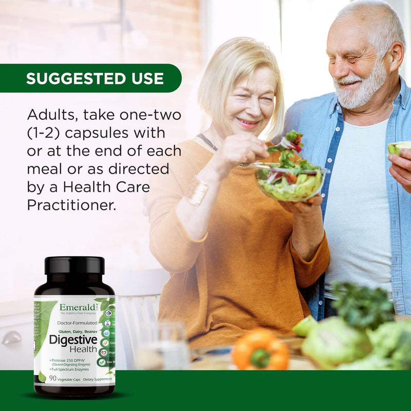 [Australia] - Emerald Labs Digestive Health - with Protease 250 DPP-IV, Probiotics and Full-Spectrum Digestive Enzymes - 90 Vegetable Capsules 