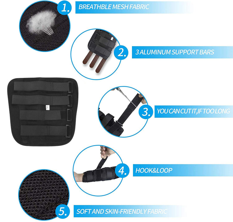 [Australia] - Adult Kid Elbow Brace Splint Cubital Tunnel Syndrome Adjustable Elbow Support Brace Fracture Immobilizer Protector Tennis Arm Stabilizer Night Sleep Elbow Arthritis Tendonitis Pain Relief Splint Wrap Medium, Fit Arm 10-13 inch 