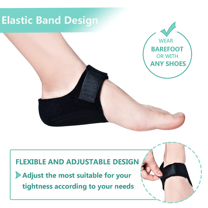 [Australia] - Heel Cushion, Gel Heel Cups for Heel Pain Plantar Fasciitis, Heel Pads Great for Aching Feet,Tendinitis, Bone spur, Cracked Heel Repair,for Men & Women(4PCS) Black 