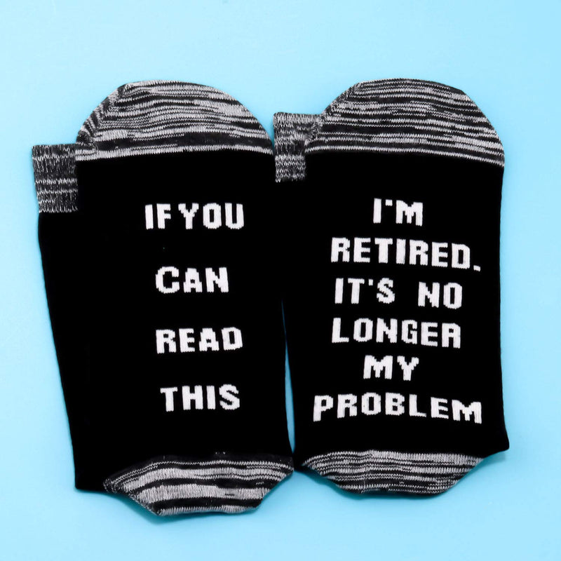 [Australia] - PYOUL Retirement Gift Retirement Socks If You Can Read This I'm Retired Socks Gift for Retirees No Longer My Problem 1 Pair 