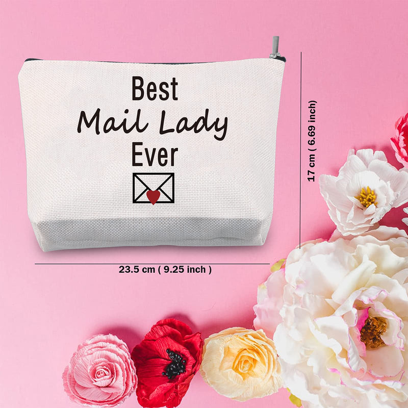 [Australia] - TSOTMO Mail Carrier Gift Best Mail Lady Ever Makeup Bag Appreciation Gift for Postal Worker (Mail Lady) 