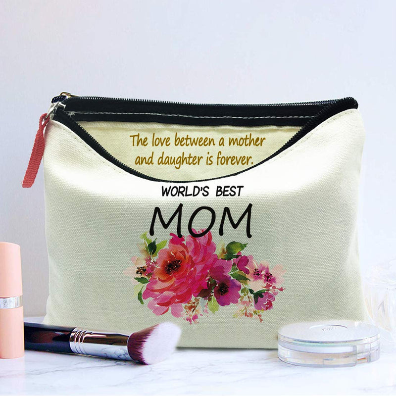 [Australia] - Mom Gift - Mother Birthday Christmas Gift Mothers Day Gift - the Love Between Mother and Daughter is Forever - Canvas Cosmetic Bag 