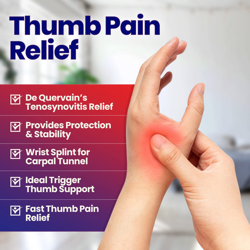[Australia] - Thumb Spica Splint & Wrist Brace – Both a Wrist Splint and Thumb Splint to Support Sprains, Tendinosis, De Quervain's Tenosynovitis, Fractures or Trigger Thumb Hand Brace for Carpal Tunnel (Left S/M) Left Small/Medium (Pack of 1) 