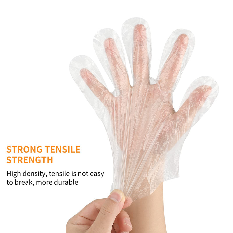 [Australia] - 200PCS Thin Disposable PE Gloves, Multi Purpose Plastic Hand Gloves, Cleaning Disposable Glove for Kitchen and Garden 