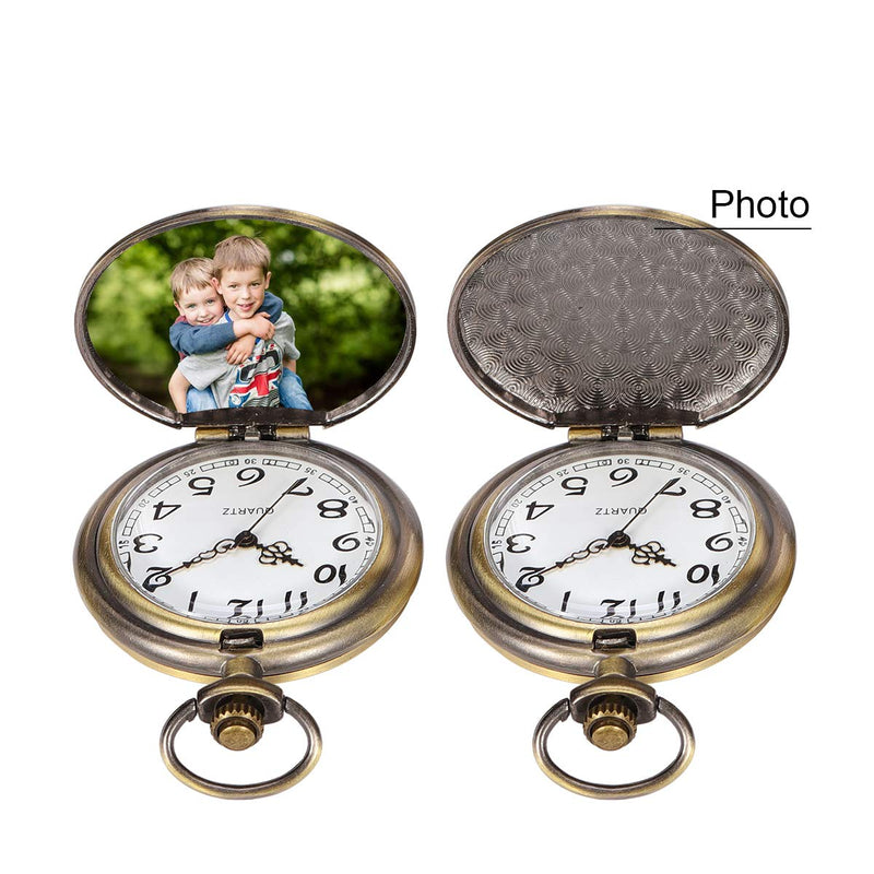 [Australia] - SIBOSUN Pocket Watch Men Personalized Chain Quartz from Son Daughter Child to DAD Engraved 23 Brother, Copper 
