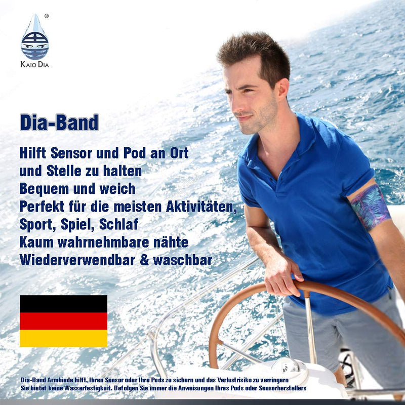 [Australia] - Dia-Band, Armband for CGM Freestyle Libre, Medtronic, Dexcom or Omnipod - Comfortable and Reusable Diabetic Armband for Glucose Sensor. (M (27-30 cm)) M (27-30 cm) 