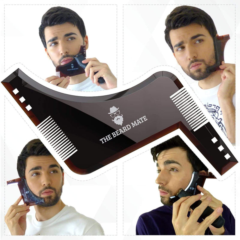 [Australia] - Beard Shaping Tool Template. Beard Shaper Tool Plus Comb for line up & Edging, Men's Facial Hair Hairline Perfect Symmetric Lines and Trim with Beard Trimmer Hair Clipper or Razor. 