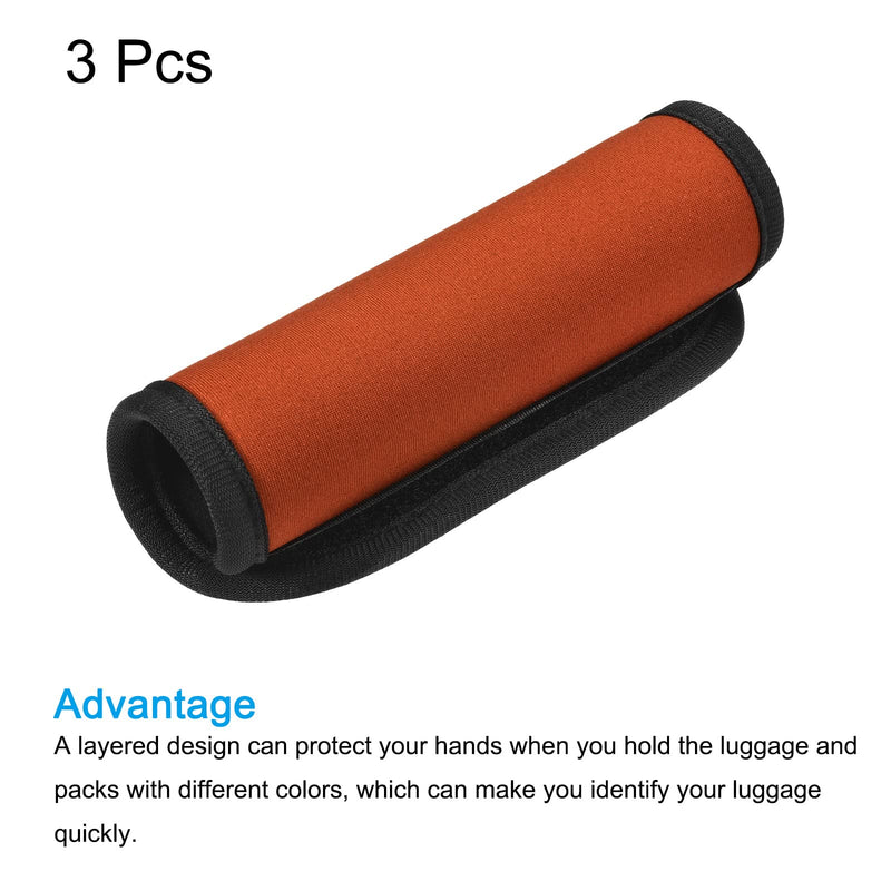 [Australia] - PATIKIL Luggage Handle Grips, 3 Pack Identifier Suitcase Wrap Accessories for Travel Bag Baggage, Orange 