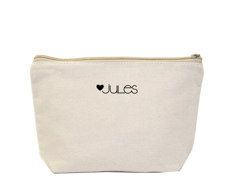 [Australia] - Jules Small Natural Canvas Makeup Bag With Zipper Closure""Every Girl Deserves a Man That Will Ruin Her Lipstick But Not Her Mascara" 