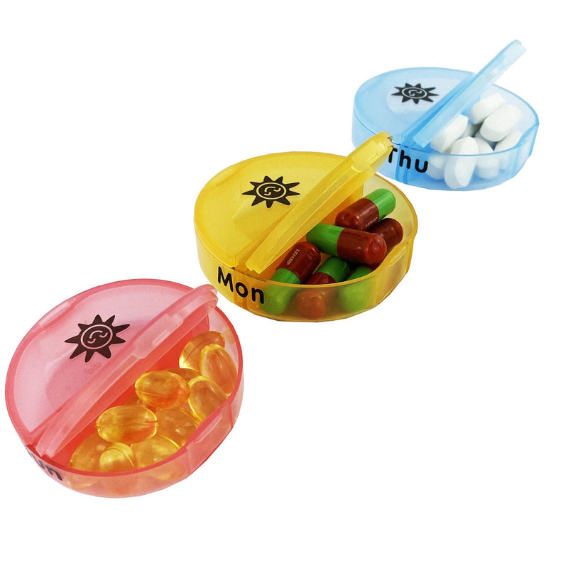 [Australia] - JFA Medical Weekly Cylindrical Pill Box Organiser/Reminder for Medicines Supplements, Vitamins, 7days, 2 compartments per Day 