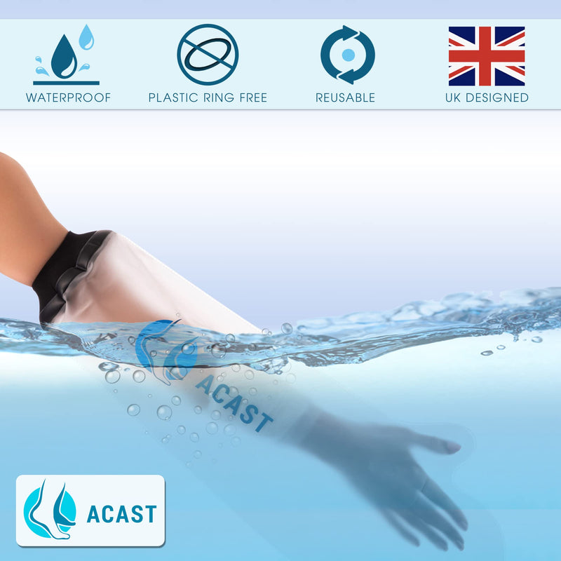 [Australia] - ACAST Waterproof Arm Cast Cover for Plaster Cast Arm, Shower & Bath, Reusable Hand Sleeve Dressing Protector for Broken Arm, Wrist, Elbow & Fingers 