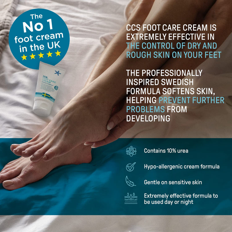 [Australia] - CCS Foot Care Cream for Dry Skin and Cracked Heels - Foot Cream with 10% Urea & Eucalyptus Oil - Moisturise & Soften Hard Skin & Callused Feet - Dermatologically Tested - Suitable for Diabetics - 60ml 