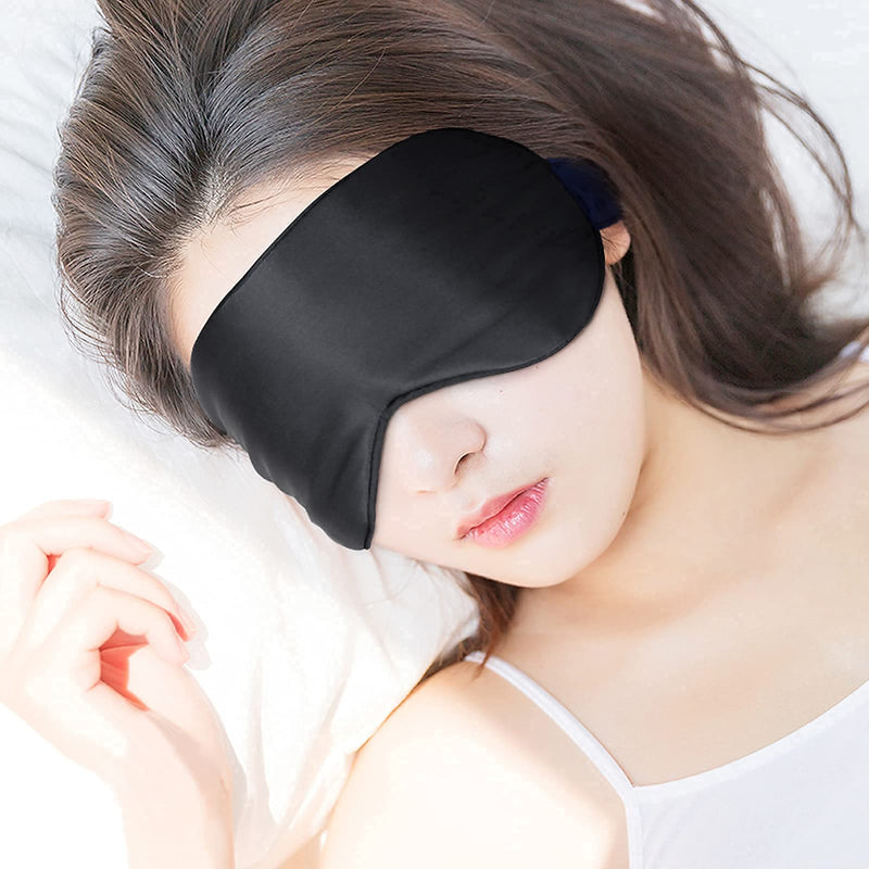 [Australia] - Silk Eye Mask, 2 Pack Natural Silk Sleep Mask with Adjustable Strap and Ear Plugs, Eye Sleep Shade Cover, Blocks Light Sleeping Eye Mask for Women Men 