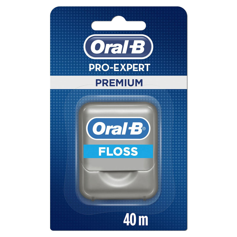 [Australia] - Oral-B Pro-Expert Dental Floss, Premium, 40 m, Plaque Remover For Teeth, Gingivitis Treatment, Gentle on Fingers and Gums, Cool Mint 