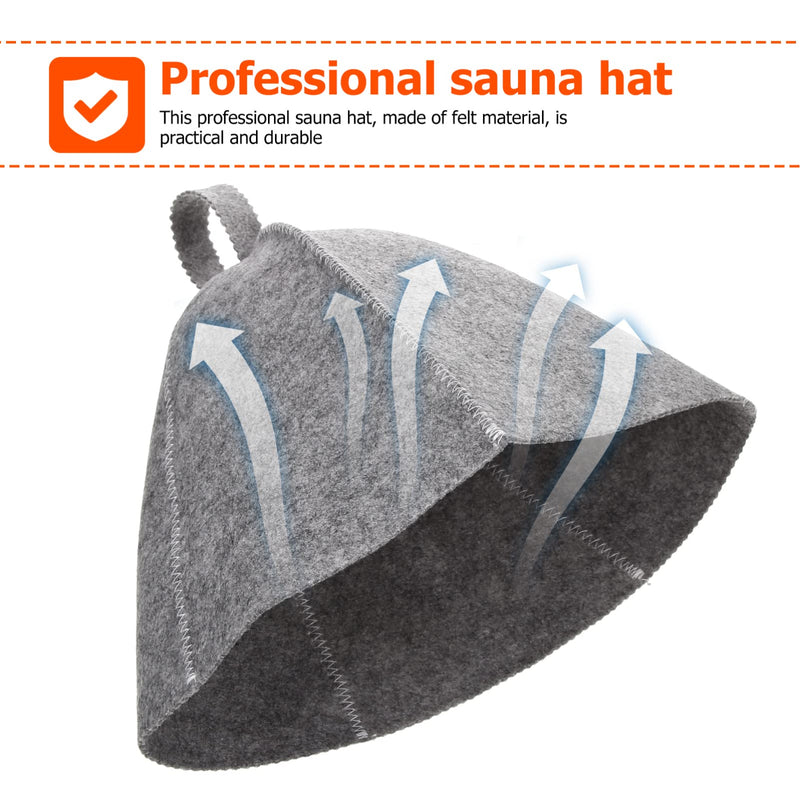 [Australia] - FOMIYES Original Wool Sauna Hat for Women and Men 2 Pack 100% Natural Felt Sauna Accessories Grey 