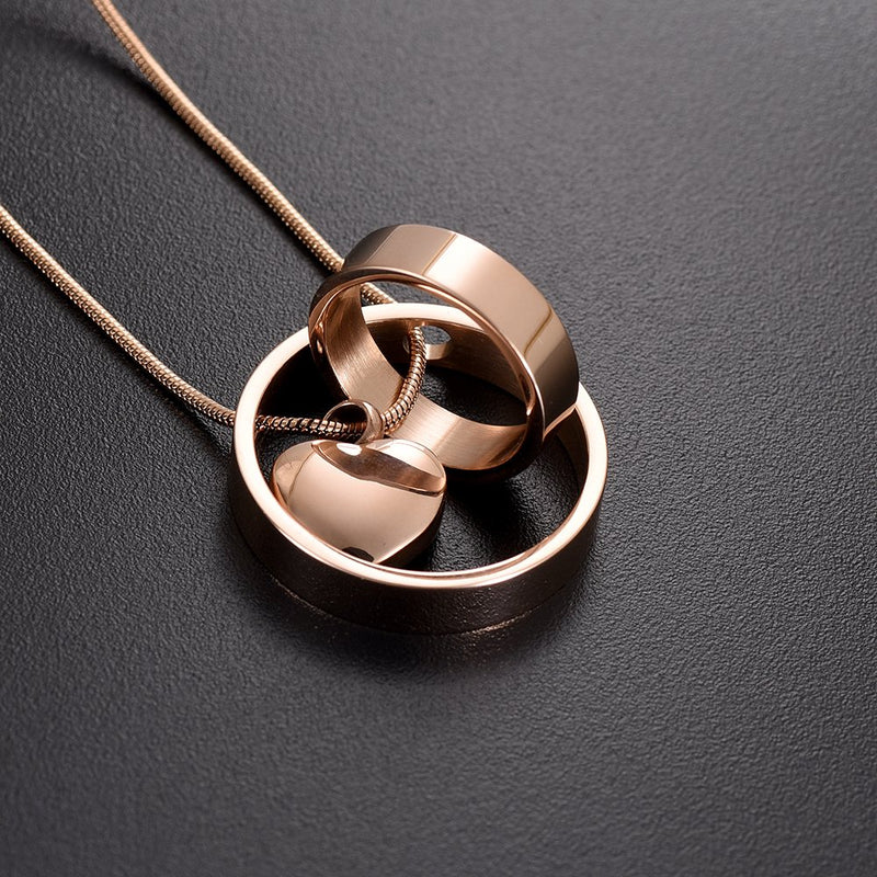 [Australia] - memorial jewelry Forever in My Heart,No Longer by My Side Cremation Pet Urn Necklace Screw Opens and Lock Ashes Pendant Jewelry for Dog Cat RoseGold-Sister 