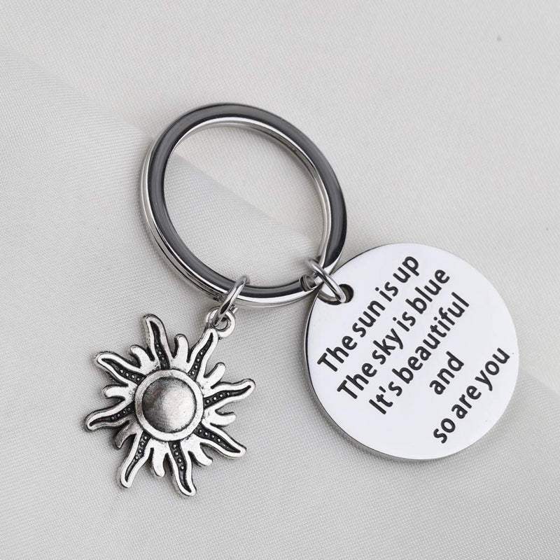 [Australia] - CHOORO Lyrics Gift The Sun is Up The Sky is Blue It's Beautiful and So are You Sun Charm Keychain sun is up keychain 