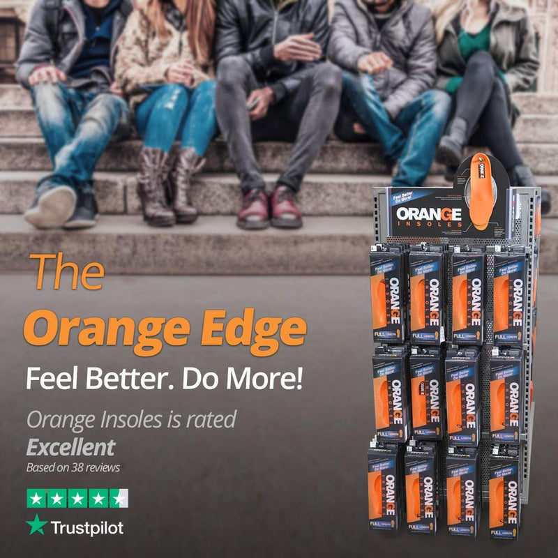 [Australia] - Orange Full Length E Fits Men's Shoe 8-8.5, Women's 9.5-10 Uses a Heel Cup, Contoured Medial Arch,and Metatarsal pad to Help with Better Alignment and Weight Distribution Size E - Men's 8-8.5 / Women's 9.5-10 - Unisex 
