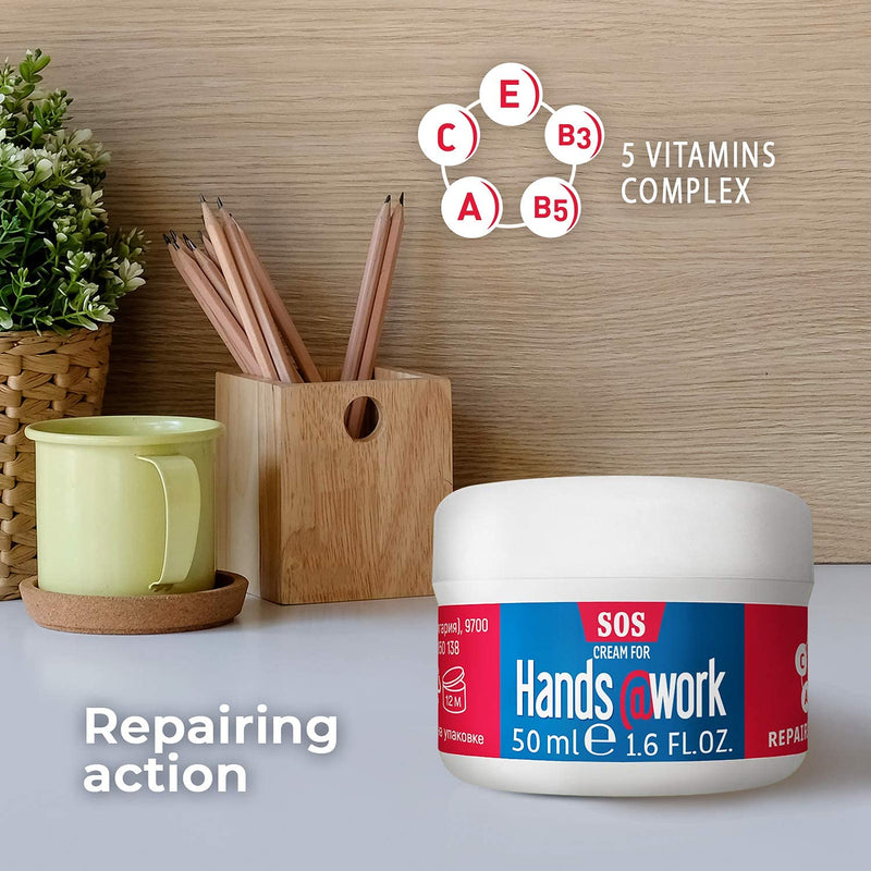 [Australia] - Hands@Work - SOS Hand Cream. A Special 5-vitamins Formula Effectively Restores The Cracked And Extremely Dry Skin Of The Hands At Work - 50 ml 