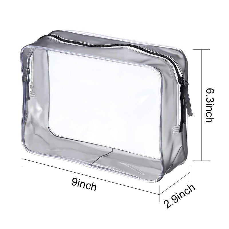 [Australia] - Pangda 5 Pack Clear PVC Zippered Toiletry Carry Pouch Portable Cosmetic Makeup Bag for Vacation, Bathroom and Organizing (Large, Transparent) Large 