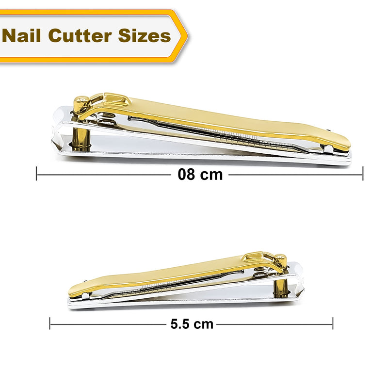 [Australia] - Nail Clippers Nail Cutter 2PCs Set Stainless Steel Fingernails Toenails Clippers for Men Women Sturdy Nail Clipping Kit (Gold) Gold 