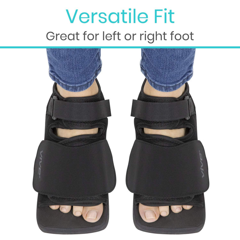 [Australia] - Vive Wedge Post-Op Shoe - Offloading Boot for Heel or Ankle Pain - Medical Foot Recovery for Bone or Soft Tissue Surgery, Fracture, Plantar Fasciitis, Ulcerations, Feet (Men's up to 6.5/Women's 6-8) Small (Pack of 1) 