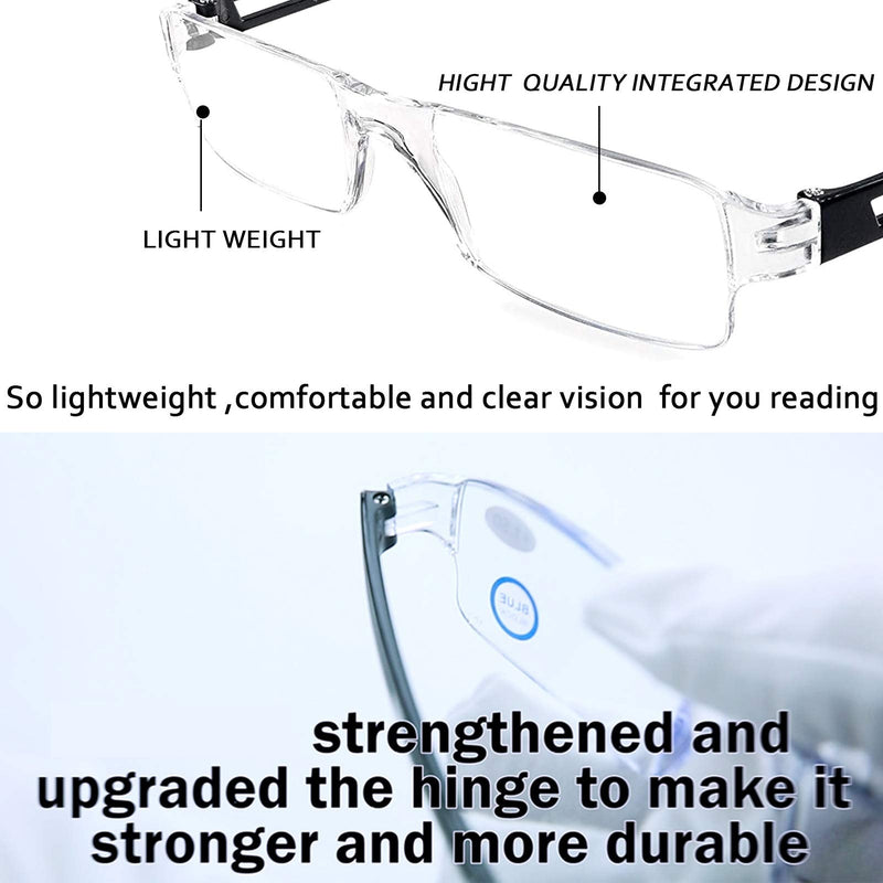 [Australia] - Reading Glasses Women Men Computer Blue Light Blocking, Rimless Clear Frames Readers Anti Glare Filter Lightweight Comfort (5 Pack Mix Color, 2.5) 5 Pack Mix Color 2.5 x 