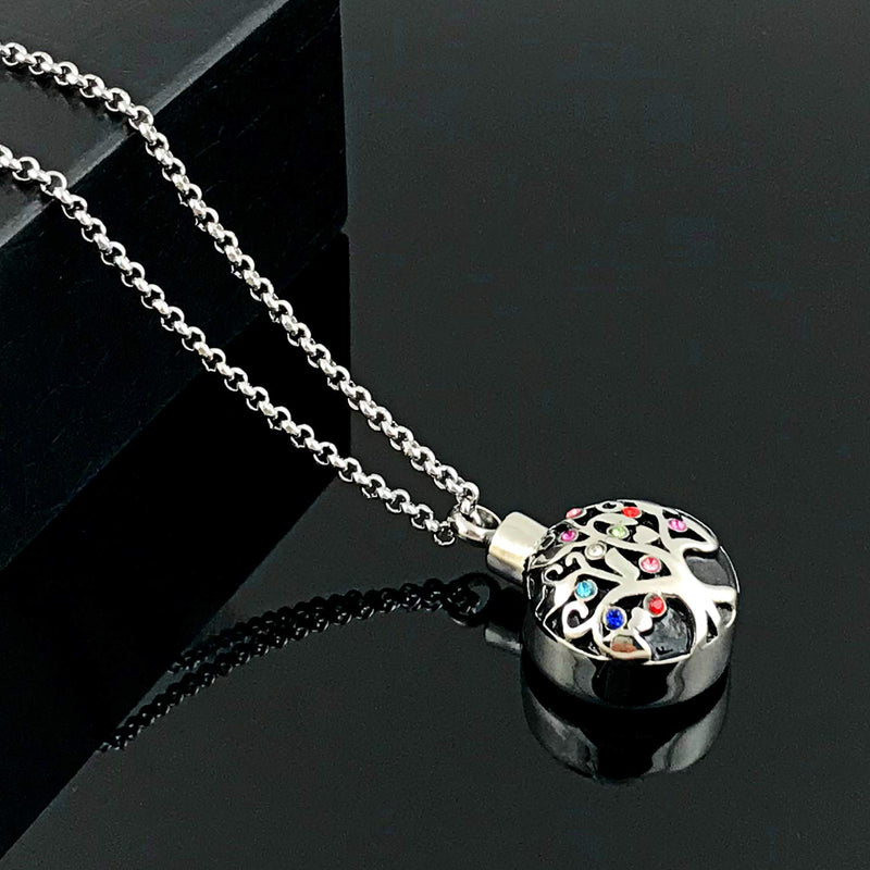 [Australia] - Family Tree of Life Cremation Jewelry I Love You to the Moon and Back Urn Necklaces for Ashes Keepsake Holder Memorial Necklace Pendant 