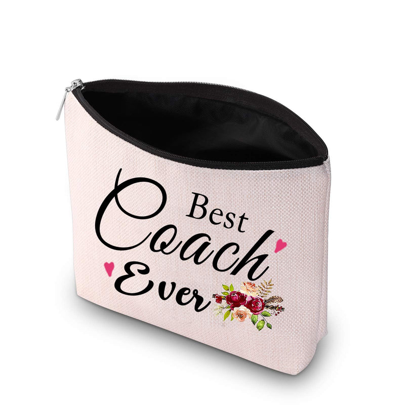 [Australia] - PXTIDY Coach Gifts Best Coach Ever Makeup Bag Female Coach Thank You Gifts Cosmetic Bag Thanks Birthday Graduation Gift for Coach Teacher (beige) beige 