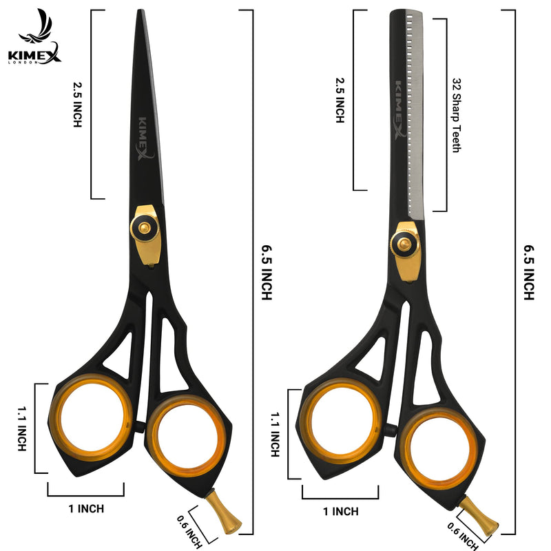 [Australia] - KIMEX LONDON Professional Hairdressing Scissors Set -Thinning Scissor - Japanese Barber Scissors - Stainless Steel Hair Scissors ‚Äì Hairdressing Scissors UK - Comb - Leather Cover - 6.5 in. 