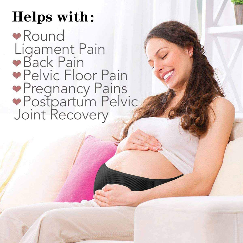 [Australia] - Belly Band for Pregnancy Maternity Belt Pregnancy Support Belt Bump Band Abdominal Brace Belt - Relieve Lower Back , Pelvic and Hip Pain ( Breathable / Adjustable ) (Black) Black 