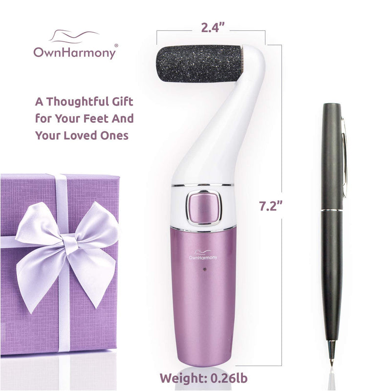 [Australia] - Own Harmony Professional Pedi Foot Care for Women: Rechargeable Pedicure Tools and Callus Remover for Feet Electric - Electronic Foot File Sander - Best for Hard Dry, Dead, Cracked Skin (3 Rollers) Satin Rose 
