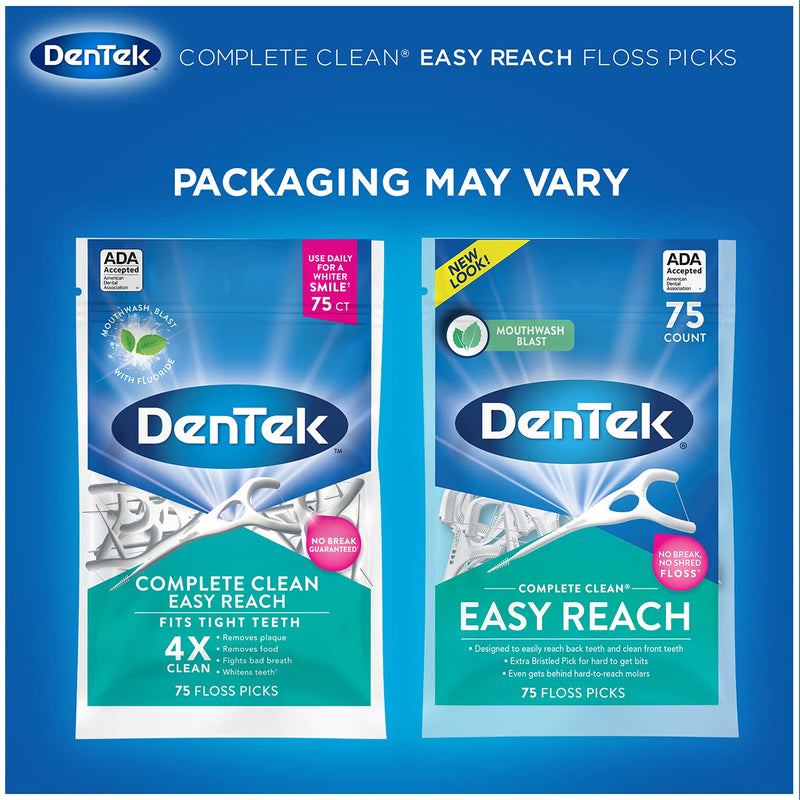 [Australia] - Dentek Floss Picks Complete Clean Back Teeth 75 Count (2 Pack) 75 Count (Pack of 2) 