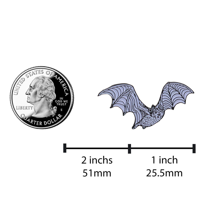 [Australia] - REAL SIC Bat Enamel Pin - Glow-in-the-Dark White Bat Lapel Pin - Cute Derpy Bat for Backpacks, Bags, Jackets & Hats 