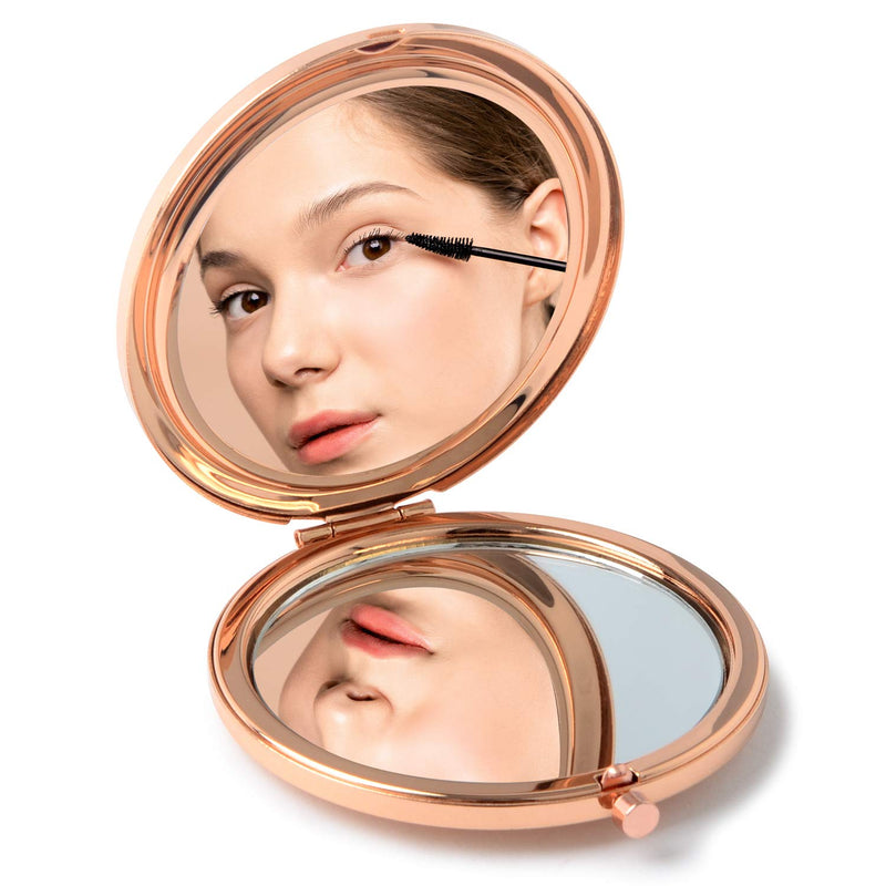 [Australia] - Girls Best Gift Pocket Metal Mirror Compact Travel Mirrors Sister Friend Gifts Beautiful Girl You can do Amazing Things.Travel Magnifying Mirror-Rose Gold 