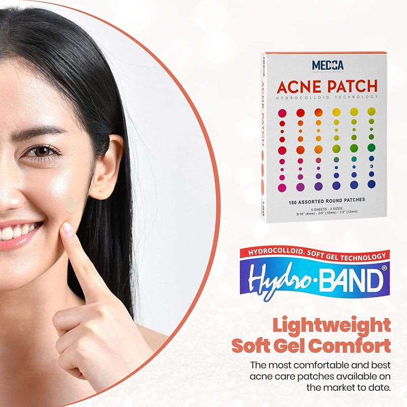 [Australia] - Acne Pimple Patch - Hydrocolloid Bandages (180 Count) Absorbing Covers in Two Universal Sizes, Acne Spot Treatment Care for Face & Skin Spot Patch Conceals Acne, Reduces Pimples and Blackheads 