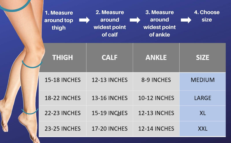 [Australia] - Thigh High Compression Stockings 20-30mmHg Closed Toe - Graduated Medical Class 1 Support for Women & Men - Beige, Large 