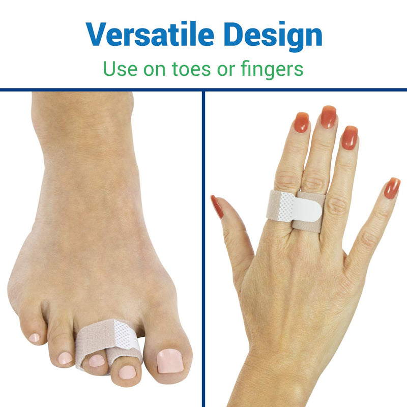 [Australia] - ViveSole Broken Toe Wrap (4 Pack) - Hammer Toe Corrector - Compression Cushion for Women, Men and Seniors - Reusable and Soft Big Crooked Toe Splint - Overlapping Pain Relief Separator Bandage 