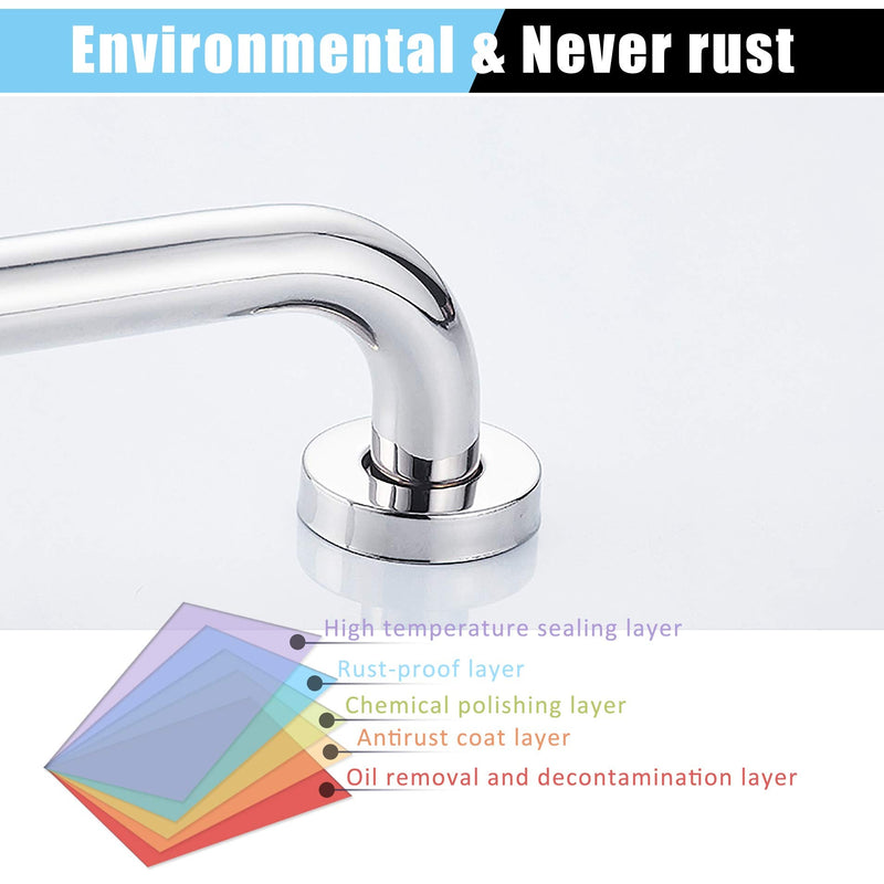 [Australia] - Bathroom Grab Bar Stainless Steel Bath Grab Shower Safety Handle Towel Holder for Kids Elderly Injured Bathroom Safety Aid 10 inch/25cm 10 inch/25 cm 