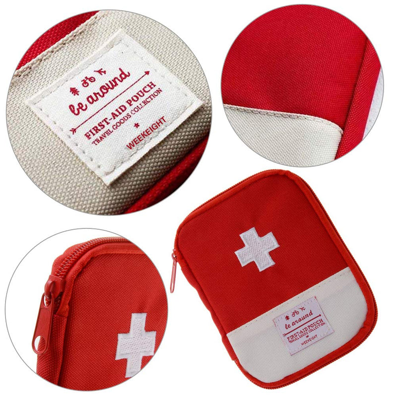 [Australia] - EQLEF Mini First Aid Kit Bag, Portable Medicine Storage Bag Drug Packing Bag For Outdoor Travel (Red) 