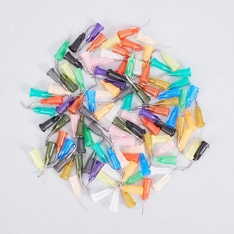 [Australia] - FINGERINSPIRE 120Pcs Blunt Tip Dispensing Needles Pre-Bent Needle Tips -15 Mixed Size 14G-34G for for Oil or Glue Applicator 