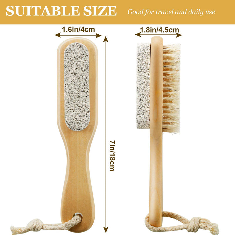 [Australia] - 2 Pieces Foot File Callus Corn Remover Pumice Stone Brush Foot Scrubber Exfoliator Double Side with Pumice Stone and Bristle Brush Heel Scraper Foot Care Tools for Feet Dry Dead Skin 