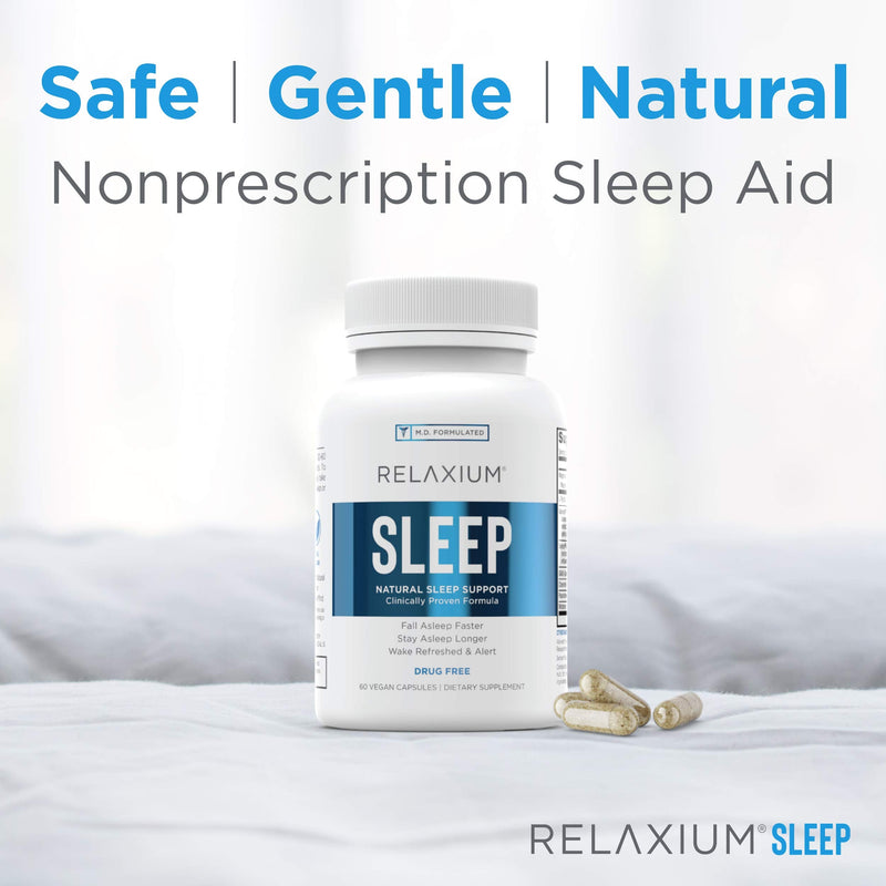 [Australia] - Relaxium Natural Sleep Aid | Non-Habit Forming | Sleep Supplement for Longer Sleep & Stress Relief w/ Magnesium, Melatonin, GABA, Chamomile, & Valerian (60 Vegan Capsules, 30 Day Supply) 