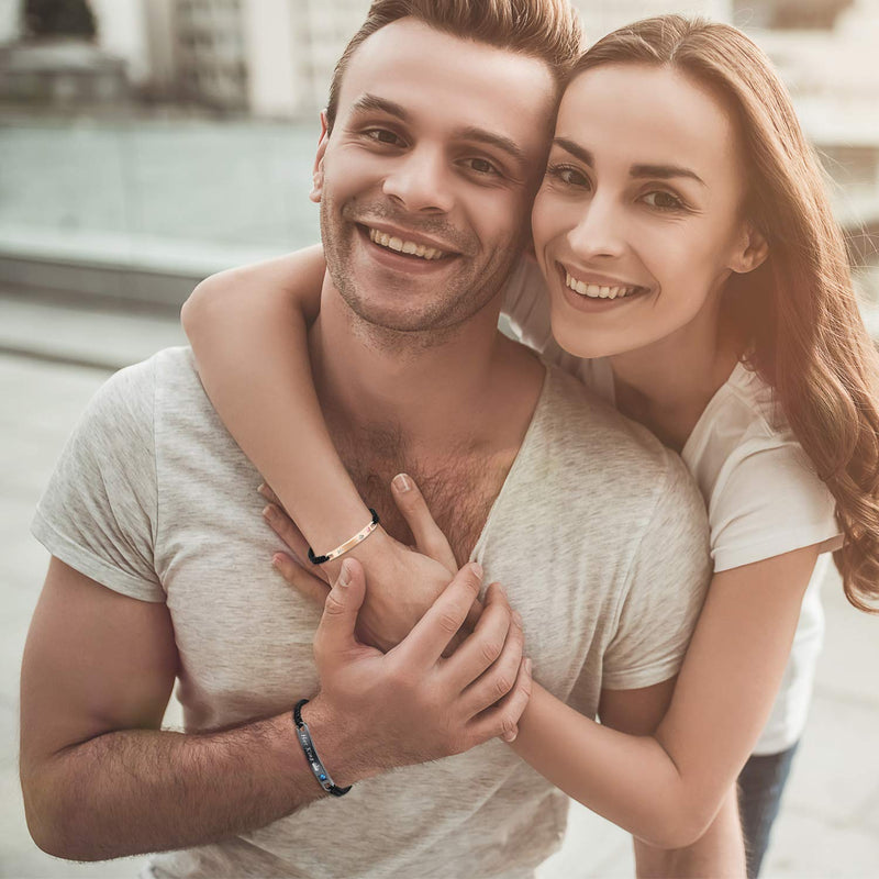 [Australia] - Couples Jewelry Sets-Hand Braided His Queen and Her King Bracelets, Crown Ring Matching Necklaces, for Chirstmas,Valentines Day Gift,with Gift Box 