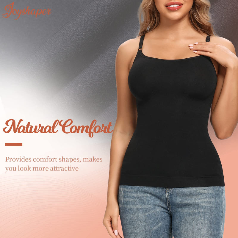 [Australia] - Joyshaper Women Control Vest Tummy Control Camisole Compression Tank Top Sleeveless Basic Undershirt Slimming Body Shaper Shapewear Black M 