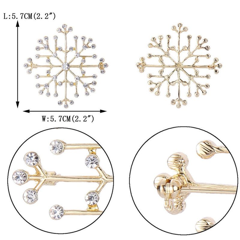 [Australia] - EVER FAITH Austrian Crystal Charming Lady Winter Snowflake Brooch Pin Clear Gold-Tone 