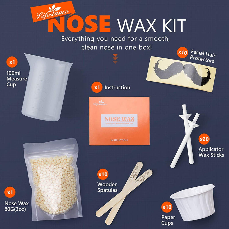 [Australia] - Lifestance Nose Wax Kit- Nose Waxing Kit for Men with 80g Nose Wax-Quick,Easy,Painless Nose Hair Wax Kit (15-20 Times Usage ) 