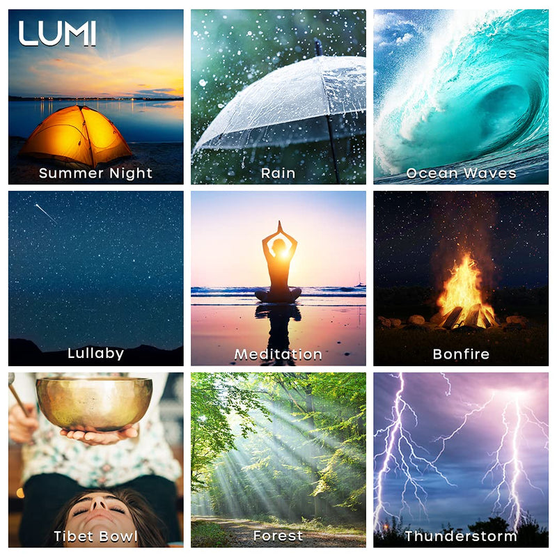 [Australia] - LUMI | White Noise Machine | Sound Machine with 7 Colour Night Light | White Noise Machine Baby | 24 Sounds | Anxiety Relief | Baby Sleep Aid | White Noise Machines For Adults & Children 